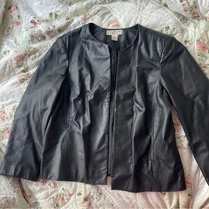 Vintage Plus Size 18 Preston & York Black Leather Jacket